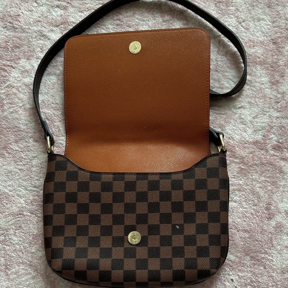 Checkered Brown Women's Crossbody Bag - Picture 2 of 6